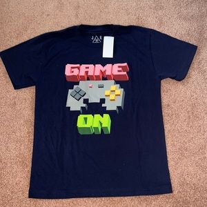 NWT JEM Boys “Game On” Video Game Controller Short Sleeve Navy Blue tee shirt